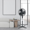 Wentylator TEVO stojący obrotowy 16 cali 45W czarny Tevo