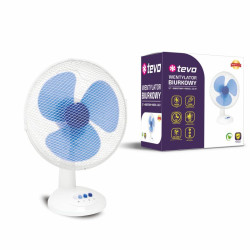 Wentylator TEVO biurkowy obrotowy 12 cali 40W biało-niebieski Tevo