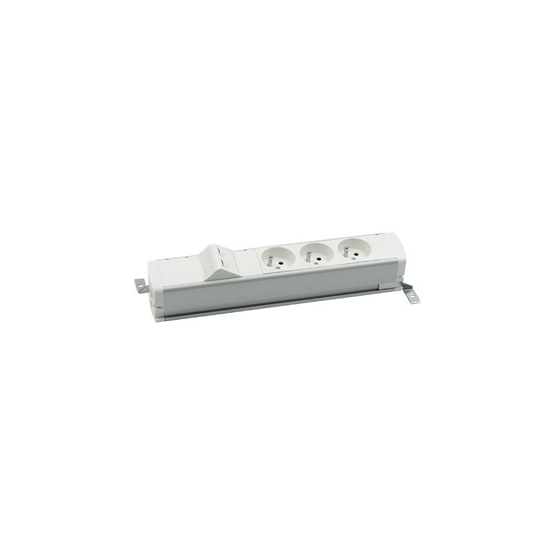 Listwa standardowa 3x230V + 2xRJ45 keystone alu-biały KOTANKT SIMON 480