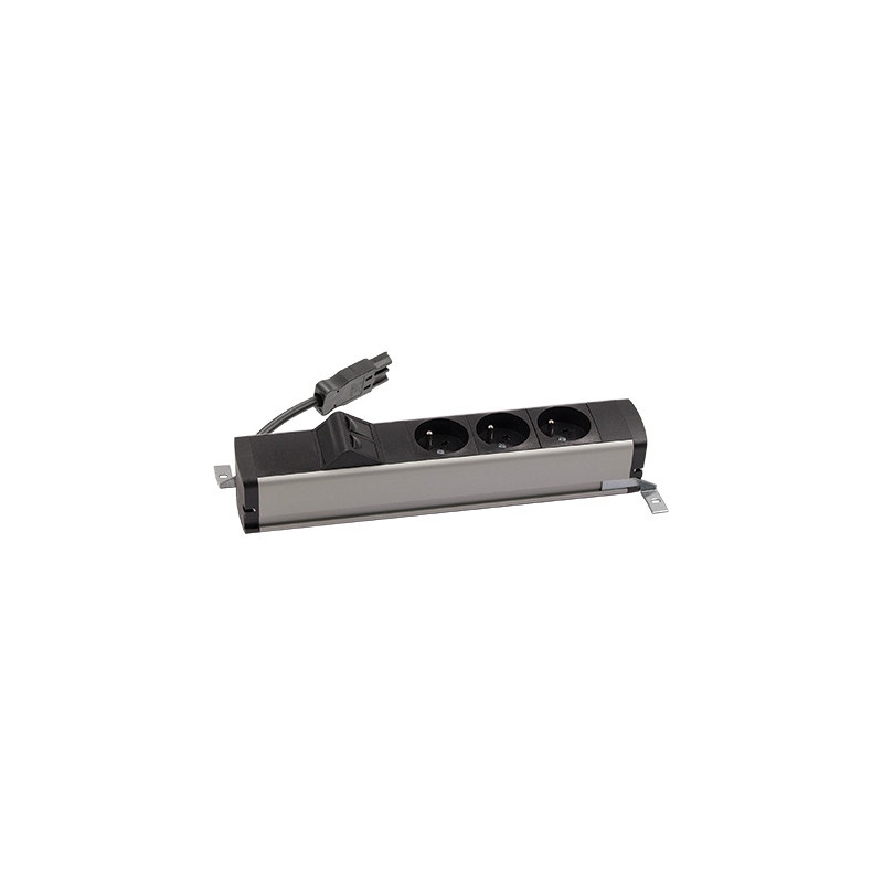 Listwa standardowa 3x230V + 2xRJ45 keystone alu-czarny KOTANKT SIMON 480
