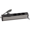 Listwa standardowa 3x230V + 2xRJ45 keystone alu-czarny KOTANKT SIMON 480