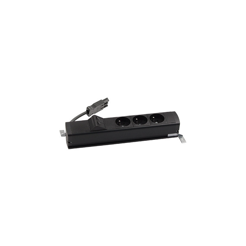 Listwa standardowa 3x230V + 2xRJ45 keystone czarny KOTANKT SIMON 480