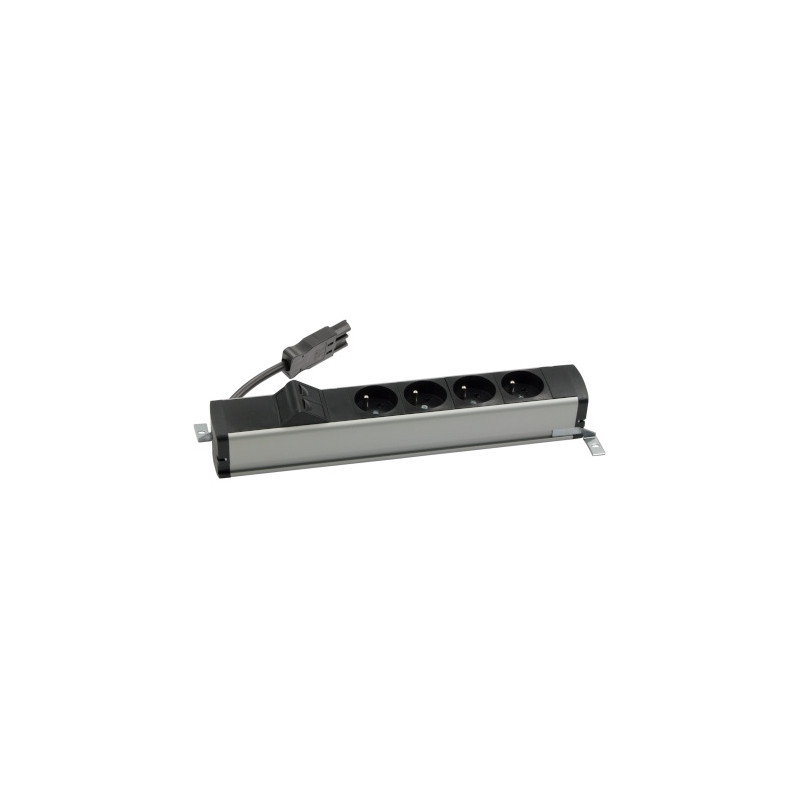 Listwa standardowa 4x230V + 2xRJ45 keystone alu-czarny KOTANKT SIMON 480