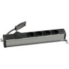 Listwa standardowa 4x230V + 2xRJ45 keystone alu-czarny KOTANKT SIMON 480