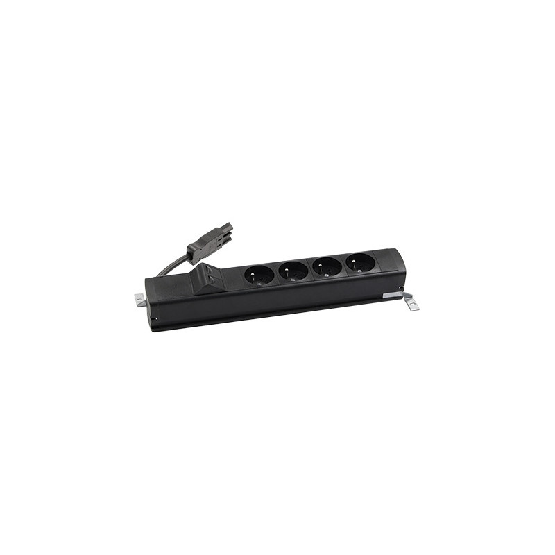 Listwa standardowa 4x230V + 2xRJ45 keystone czarny KOTANKT SIMON 480