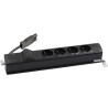 Listwa standardowa 4x230V + 2xRJ45 keystone czarny KOTANKT SIMON 480