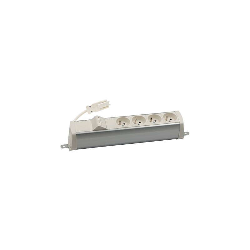 Listwa poszerzona 4x230V + 2xRJ45 keystone aluminium-biały KOTANKT SIMON 480