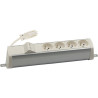 Listwa poszerzona 4x230V + 2xRJ45 keystone aluminium-biały KOTANKT SIMON 480