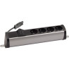 Listwa poszerzona 4x230V + 2xRJ45 keystone aluminium-czarny KOTANKT SIMON 480