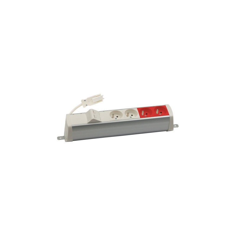 Listwa poszerzona 2x230V + 2xDATA + 2xRJ45 keystone alu-biały KOTANKT SIMON 480
