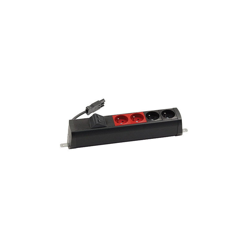 Listwa poszerzona 2x230V + 2xDATA + 2xRJ45 keystone czarny KOTANKT SIMON 480