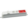 Listwa poszerzona 2x230V + 2xDATA + 2xRJ45 keystone aluminium-biały KOTANKT SIMON 480
