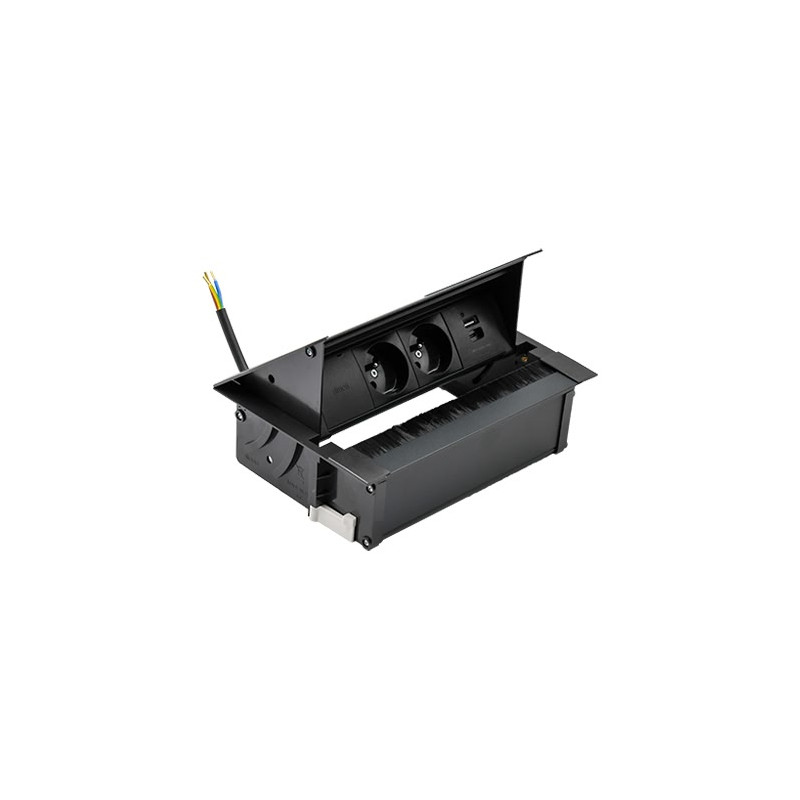 Cover 2x230V + USB typ A+C+ złącze 10 cm przewód czarny KOTANKT SIMON 480