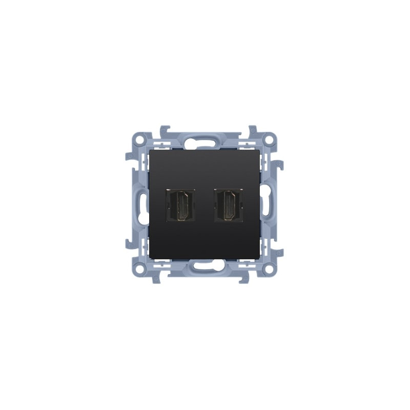 Gniazdo HDMI ver.1.4 podwójne (moduł) czarny mat KONTAKT SIMON 10