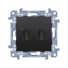 Gniazdo HDMI ver.1.4 podwójne (moduł) czarny mat KONTAKT SIMON 10