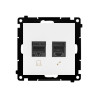 Gniazdo komputerowe RJ45 kat.5e + telefoniczne RJ12 biały mat Kontakt Simon 55