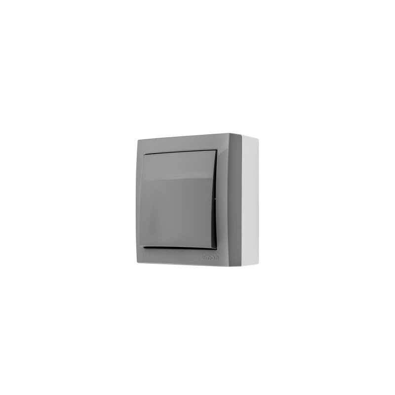 Łącznik krzyżowy natynkowy bez piktogramu IP44 szary Kontakt Simon Aquaclick