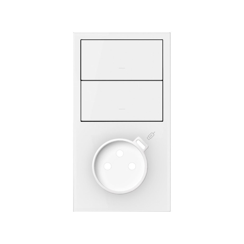 Panel 2-krotny pion 2 klawisze + gniazdo z zintegrowaną ładowarką USB C biały mat Kontakt Simon 100