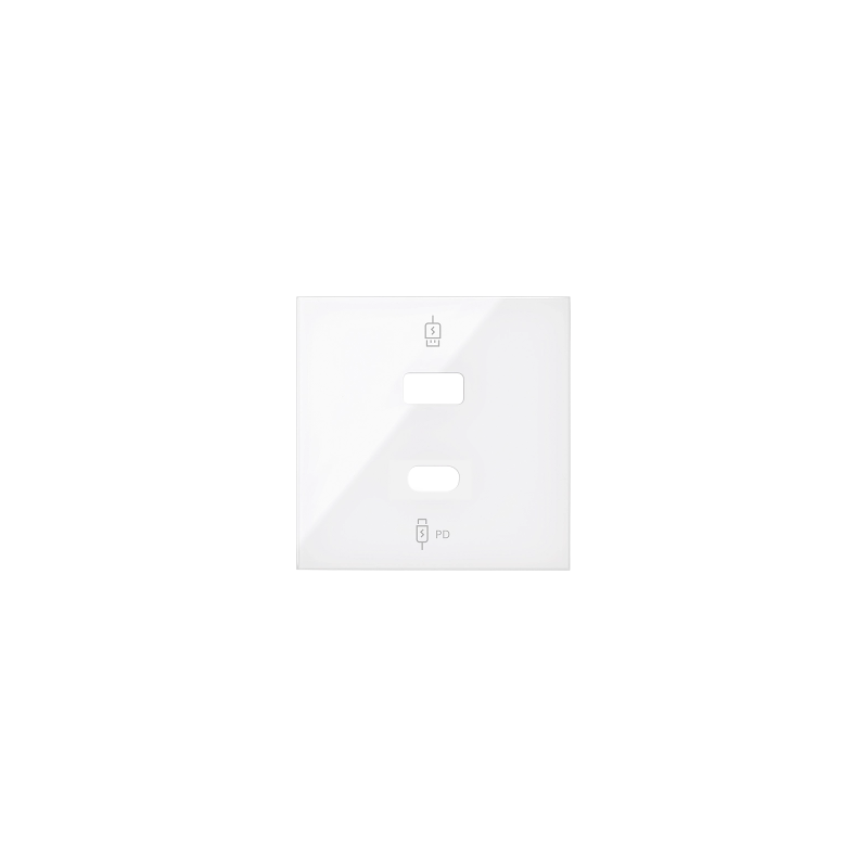 Pokrywa podwójnej ładowarki USB C+A dla 10000296-039 biały Kontakt Simon 100
