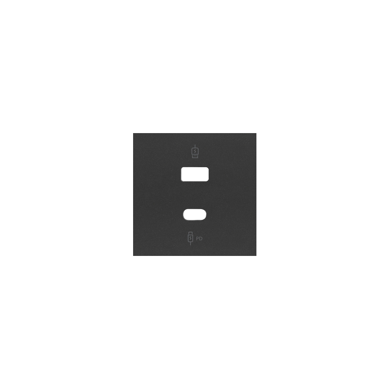 Pokrywa podwójnej ładowarki USB C+A dla 10000296-039 czarny mat Kontakt Simon 100