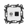 Gniazdo antenowe typu F + RJ45 kat.6 biały Kontakt Simon 24