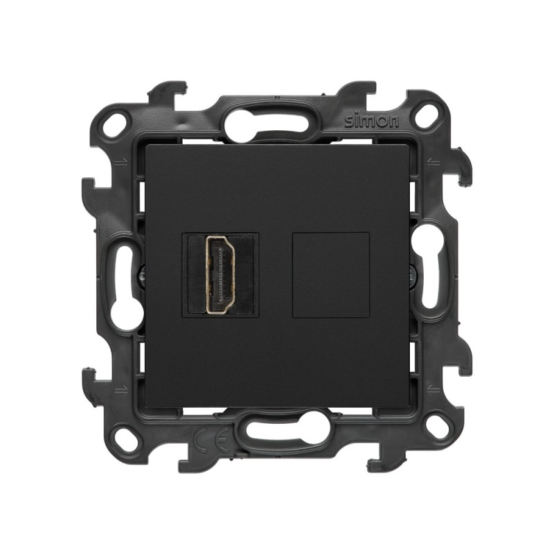 Gniazdo HDMI ver. 2.1 pojedyncze czarny mat Kontakt Simon 24
