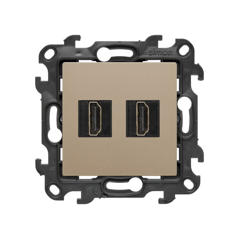 Gniazdo HDMI ver. 2.1 podwójne szampański mat Kontakt Simon 24