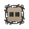 Gniazdo HDMI ver. 2.1 podwójne szampański mat Kontakt Simon 24
