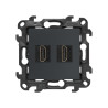 Gniazdo HDMI ver. 2.1 podwójne grafit mat Kontakt Simon 24