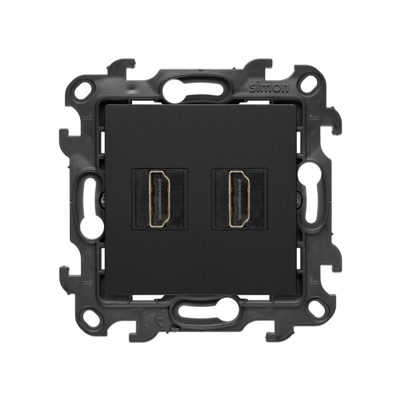 Gniazdo HDMI ver.2.1 podwójne czarny mat Kontakt Simon 24