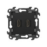 Gniazdo HDMI ver.2.1 podwójne czarny mat Kontakt Simon 24