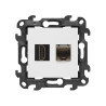 Gniazdo HDMI ver. 2.1 + RJ45 kat.6. biały Kontakt Simon 24