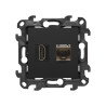 Gniazdo HDMI ver. 2.1 + RJ45 kat.6. czarny mat Kontakt Simon 24