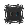 Gniazdo HDMI ver. 2.1 + USB A 3.0 czarny mat Kontakt Simon 24