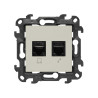 Gniazdo komputerowe RJ45 kategoria 5e + telefoniczne RJ11 kaszmirowy Kontakt Simon 24