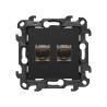 Gniazdo komputerowe podwójne RJ45 kategoria 6 czarny mat Kontakt Simon 24