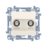 Gniazdo końcowe RTV-DATA krem KONTAKT SIMON 10