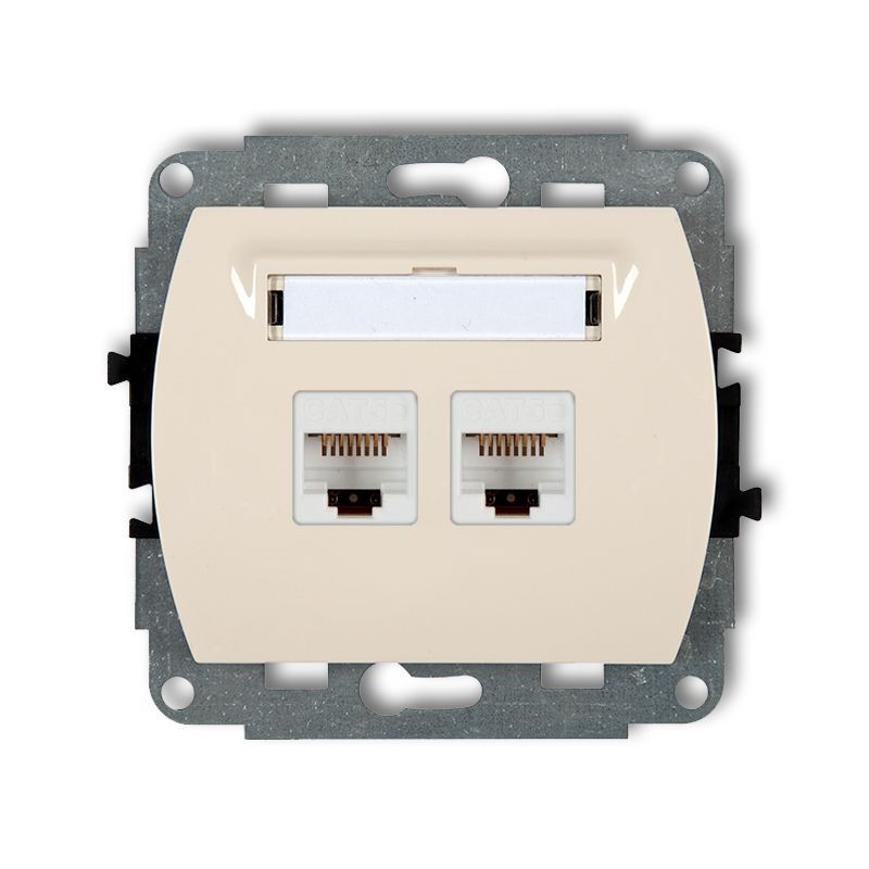 Gniazdo komputerowe podwójne 6 beżowy KARLIK TREND
