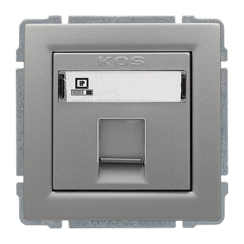 Gniazdo komputerowe pojedyncze RJ45 (wkład MOLEX) aluminium KOS Kos66