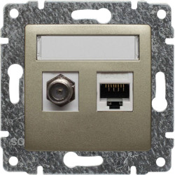 Gniazdo TV typu F + RJ45...