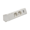 Biurkowy zestaw gniazd 2x230V + ładowarka USB typ A+C biały KOTANKT SIMON 480