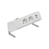 Biurkowy zestaw gniazd 2x230V + ładowarka USB typ A+C + złącze 10 cm przewód aluminium-biały KOTANKT SIMON 480