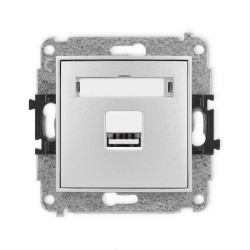 Mechanizm ładowarki USB pojedynczej 5V 1A srebrny metalik Karlik ICON