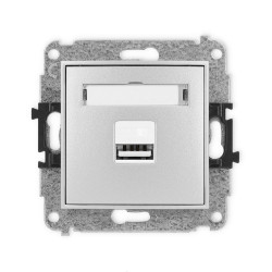 Mechanizm ładowarki USB pojedynczej 5V 2A srebrny metalik Karlik ICON