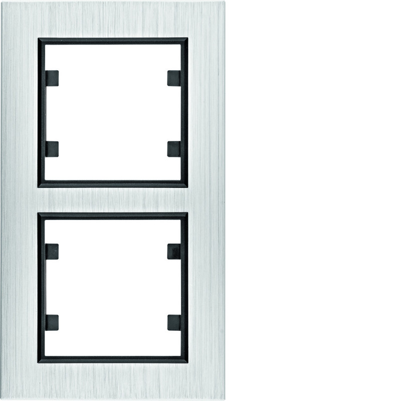 Ramka podwójna pionowa aluminium srebrne HAGER Lumina 2 passion