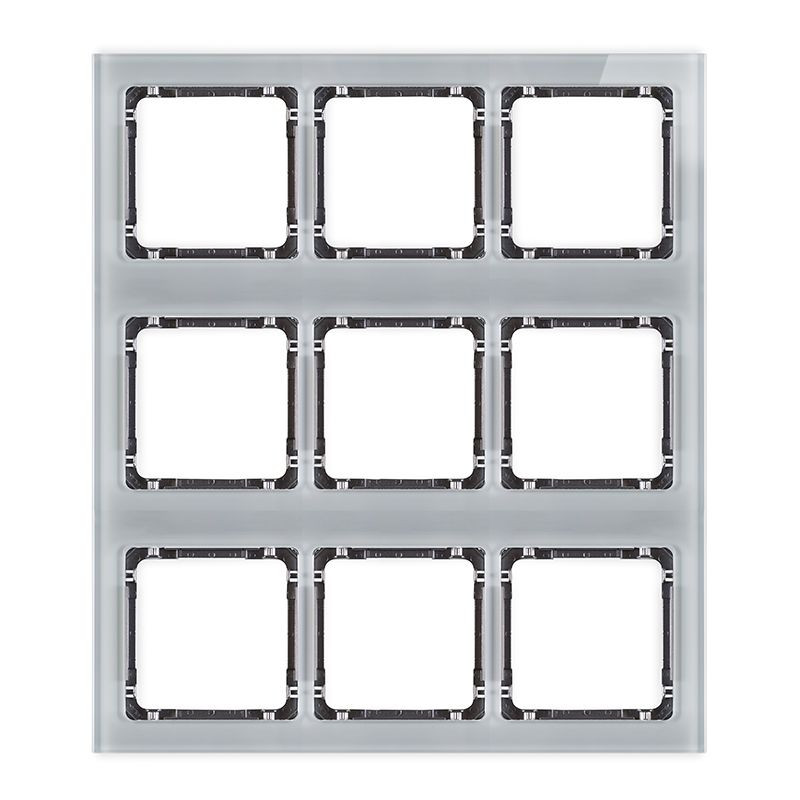 Ramka modułowa 3 x 3 efekt szkła szary KARLIK DECO