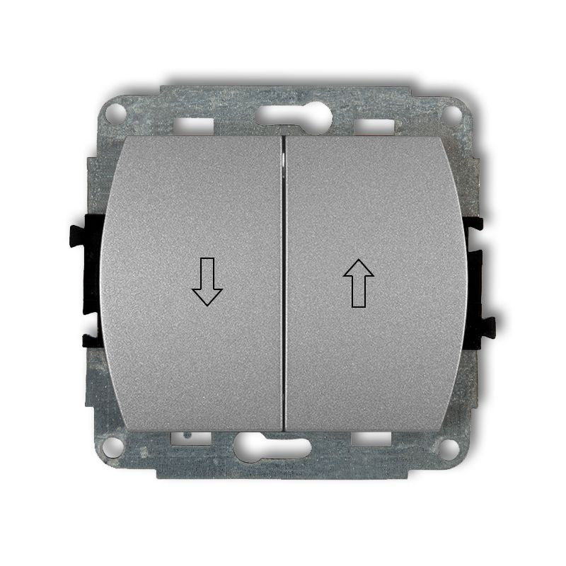 Przycisk zwierny żaluzjowy srebrny metalik KARLIK TREND