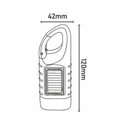 Latarka led CAMP SOLAR 3W, 120lm, panel solarny, ładowanie kinetyczne, uchwyt, zasięg 30m Nilsen Camp