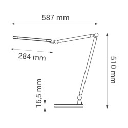 Lampka biurkowa, kreślarska LED Rosa Wireless Nisen ładowarka bezprzewodowa, indukcyjna, czarna BL003E