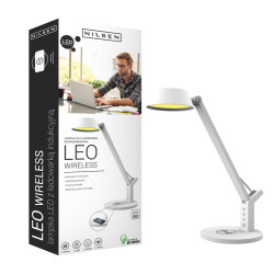 Lampka biurkowa LED LEO z ładowarką indukcyjną wireless biała BL023